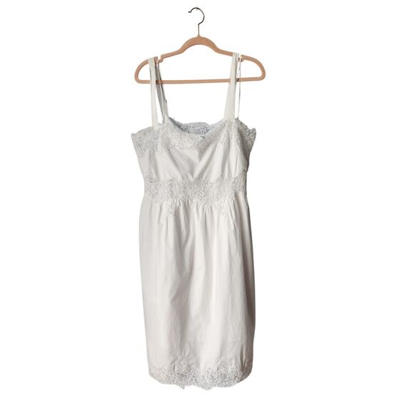 NWT J. Crew Philomena Dress Cotton Poplin Lace Dress Bridal Shower White M *Flaw - Picture 5 of 13
